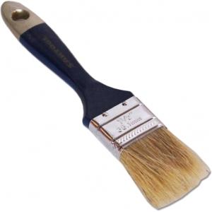 Кисть плоская ЭКСПЕРТ 1,5" натуральная щетина синяя деревянная ручка SANTOOL 010112-012-015