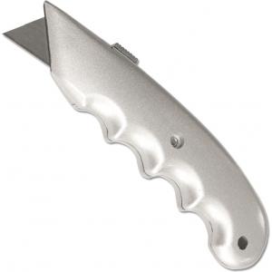 Нож с выдвижным трапециевидным лезвием металлический корпус SANTOOL 020507