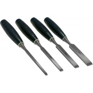 Стамески плоские ударные 6-12-18-24 мм с пластмассовыми ручками 4 шт SANTOOL 030603