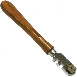 Стеклорез 6-роликовый с деревянной ручкой SANTOOL 032551